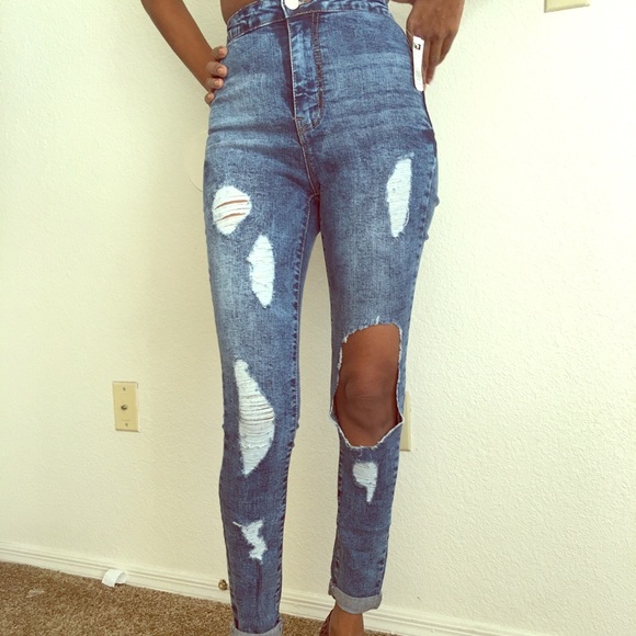 Sooper high waisted high fashion ripped jeans - Picture 1 of 4